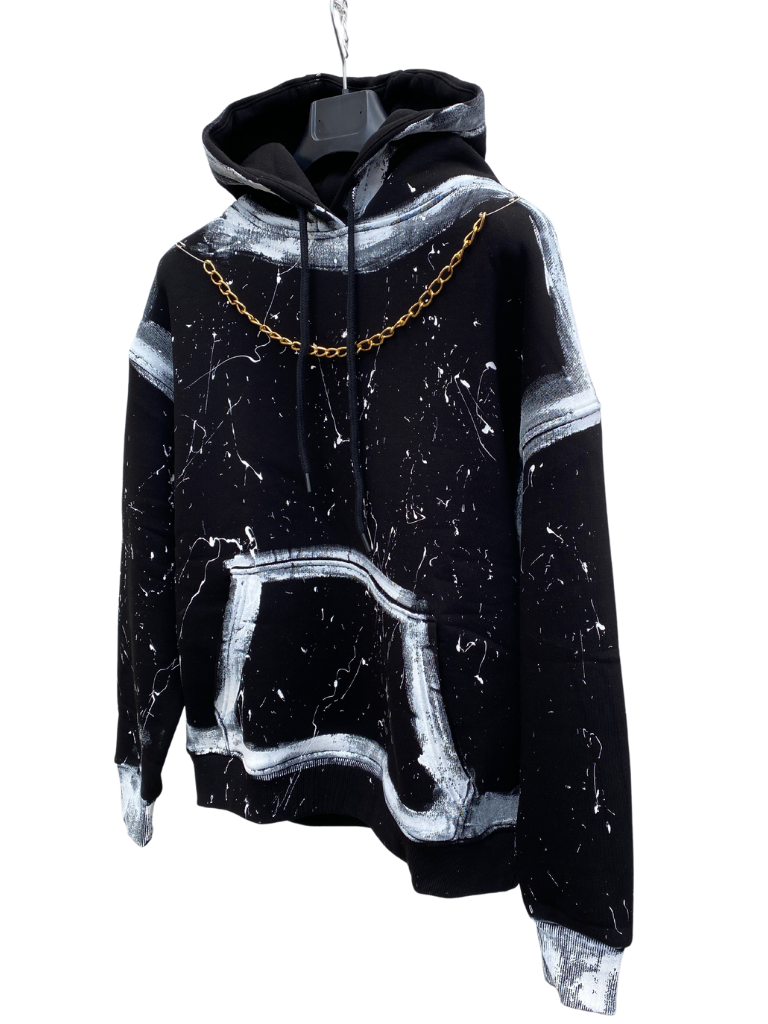 Whited Gold Chain Painted Hoodie