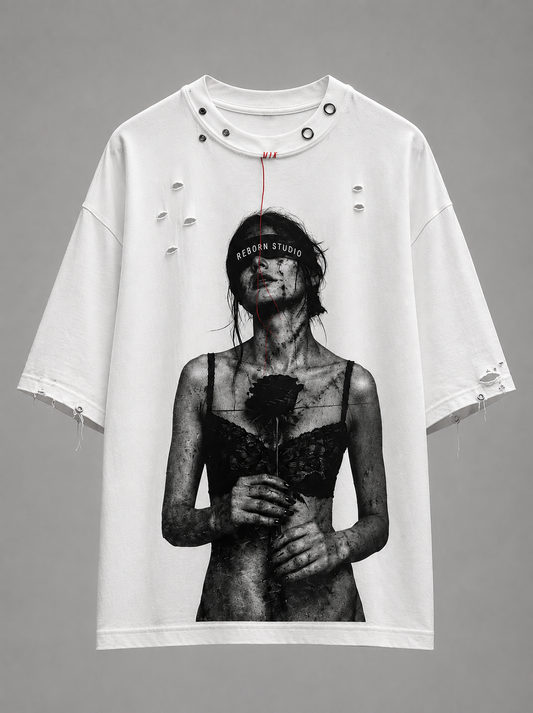 Black Rose Tee - Oversize