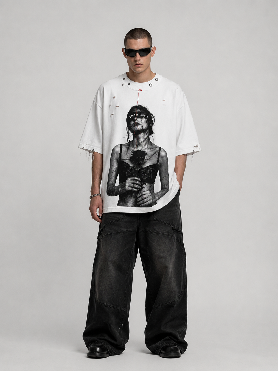 Black Rose Tee - Oversize