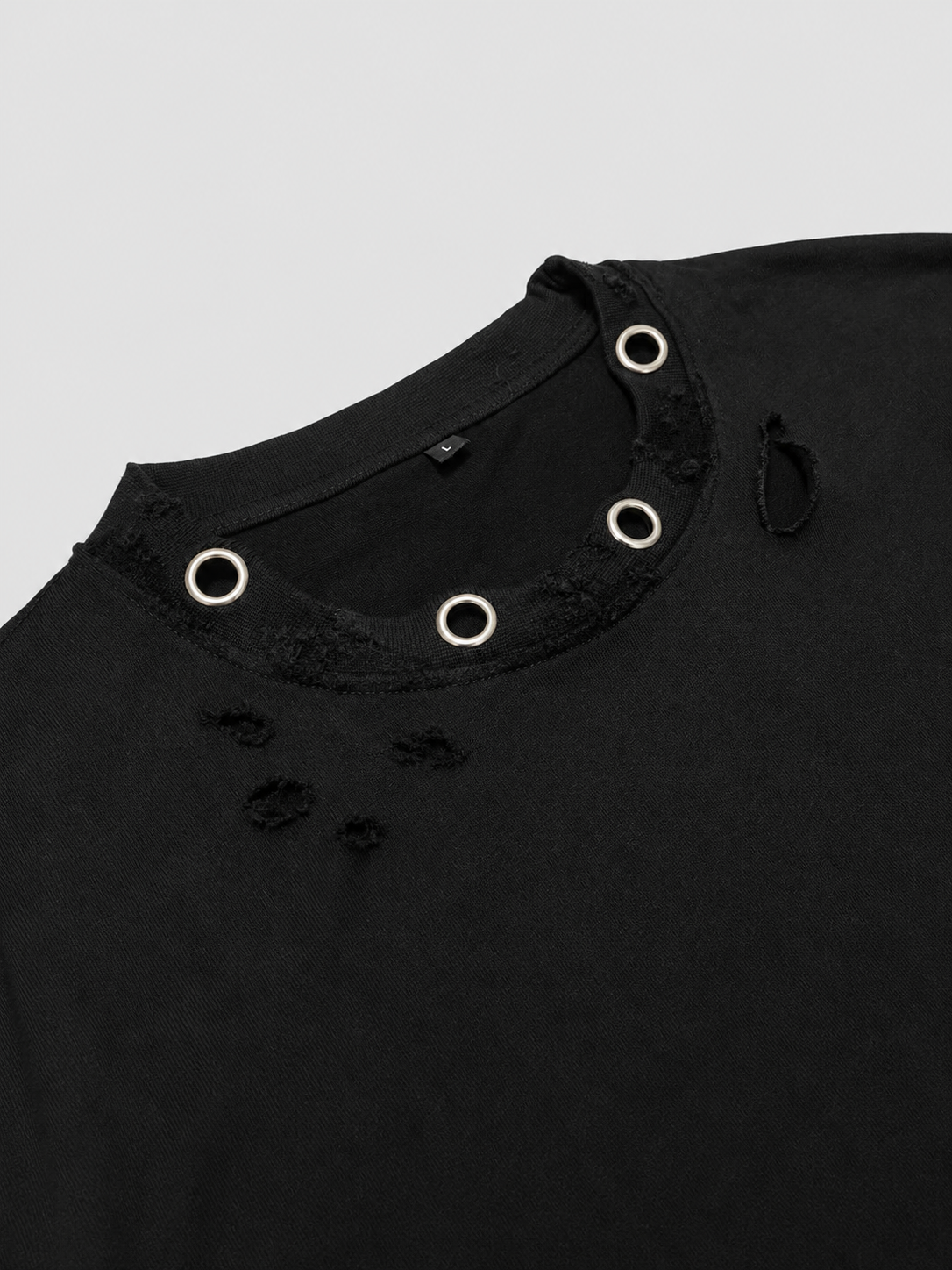 Tricou Oversize Distressed Eyelet
