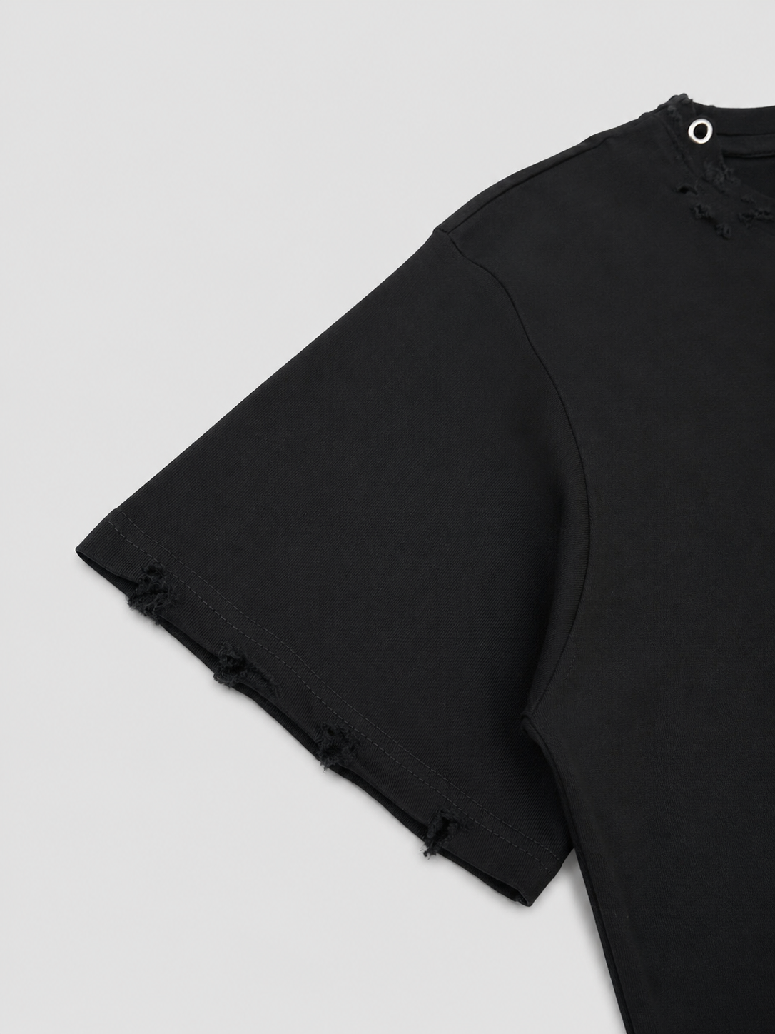 Tricou Oversize Distressed Eyelet