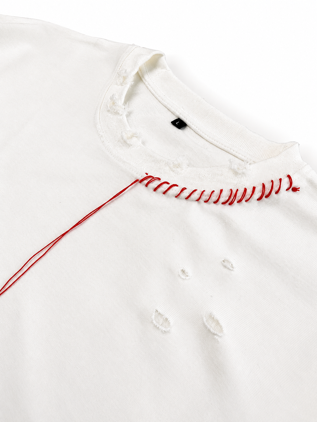 Distressed Oversize Tee — Off White Edition