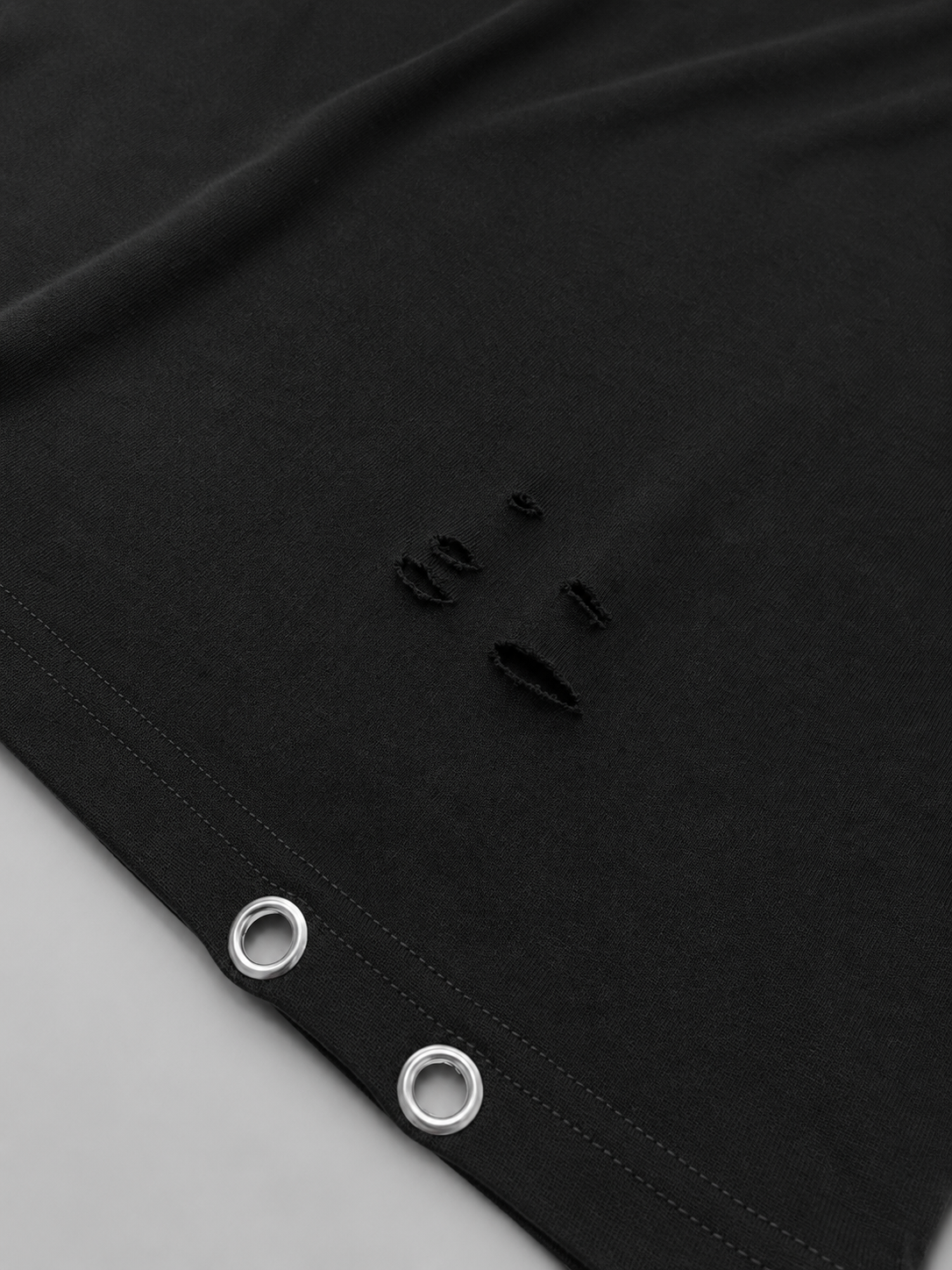 Distressed Oversize Tee — Shadow Black