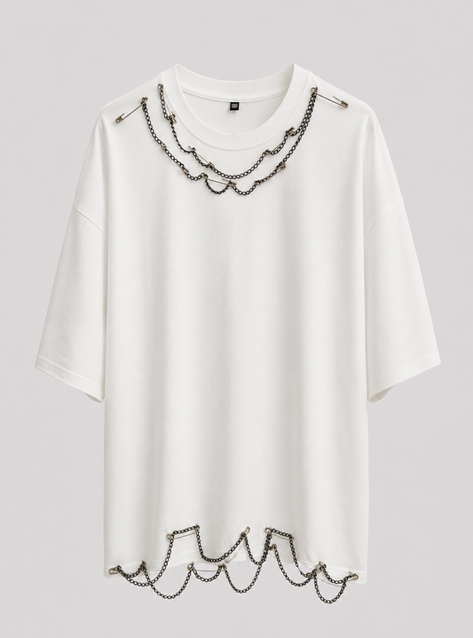 Tricou OVERSIZE Rock Chain White W