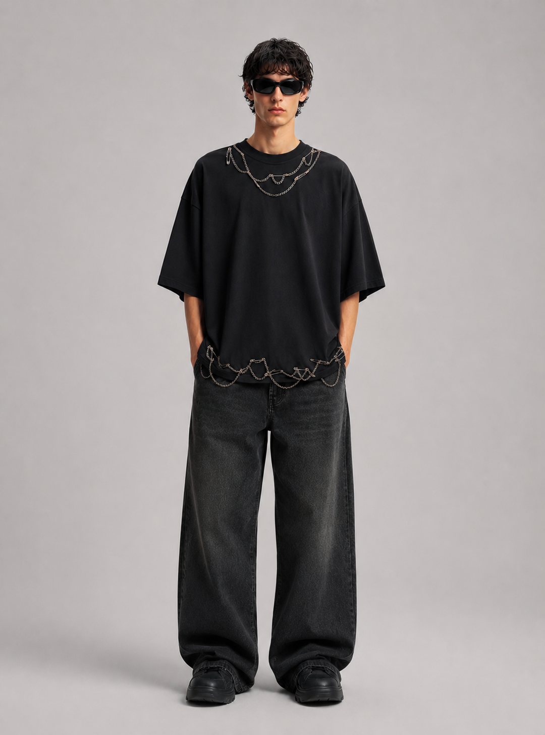 Tricou OVERSIZE Rock Chain Black