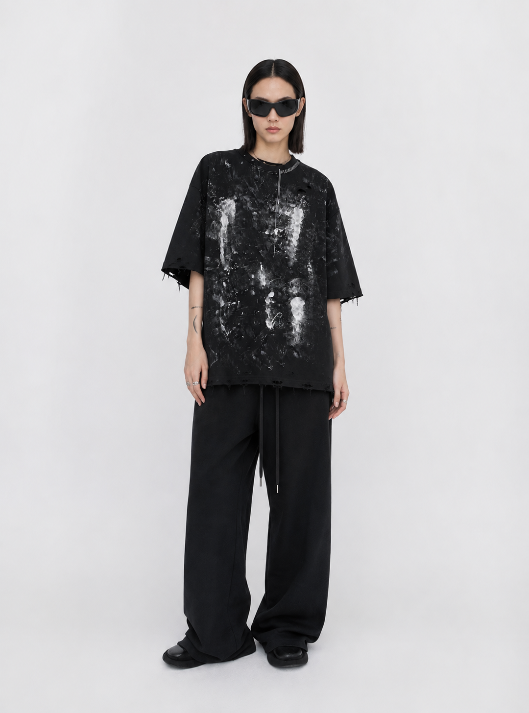 PAINT DISTRESSED TEE W