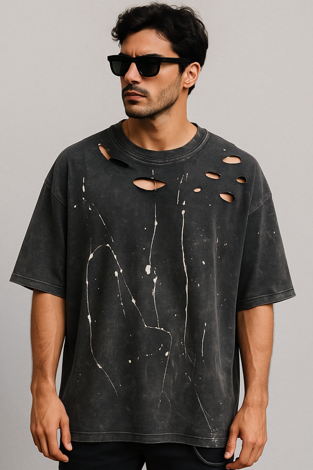 OVERSIZE Washed Destroyed T-shirt