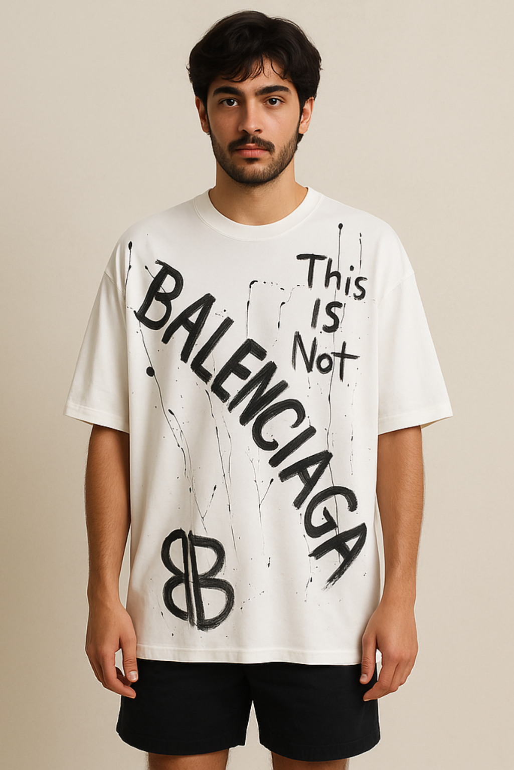 T-shirt White This is not Balenciaga