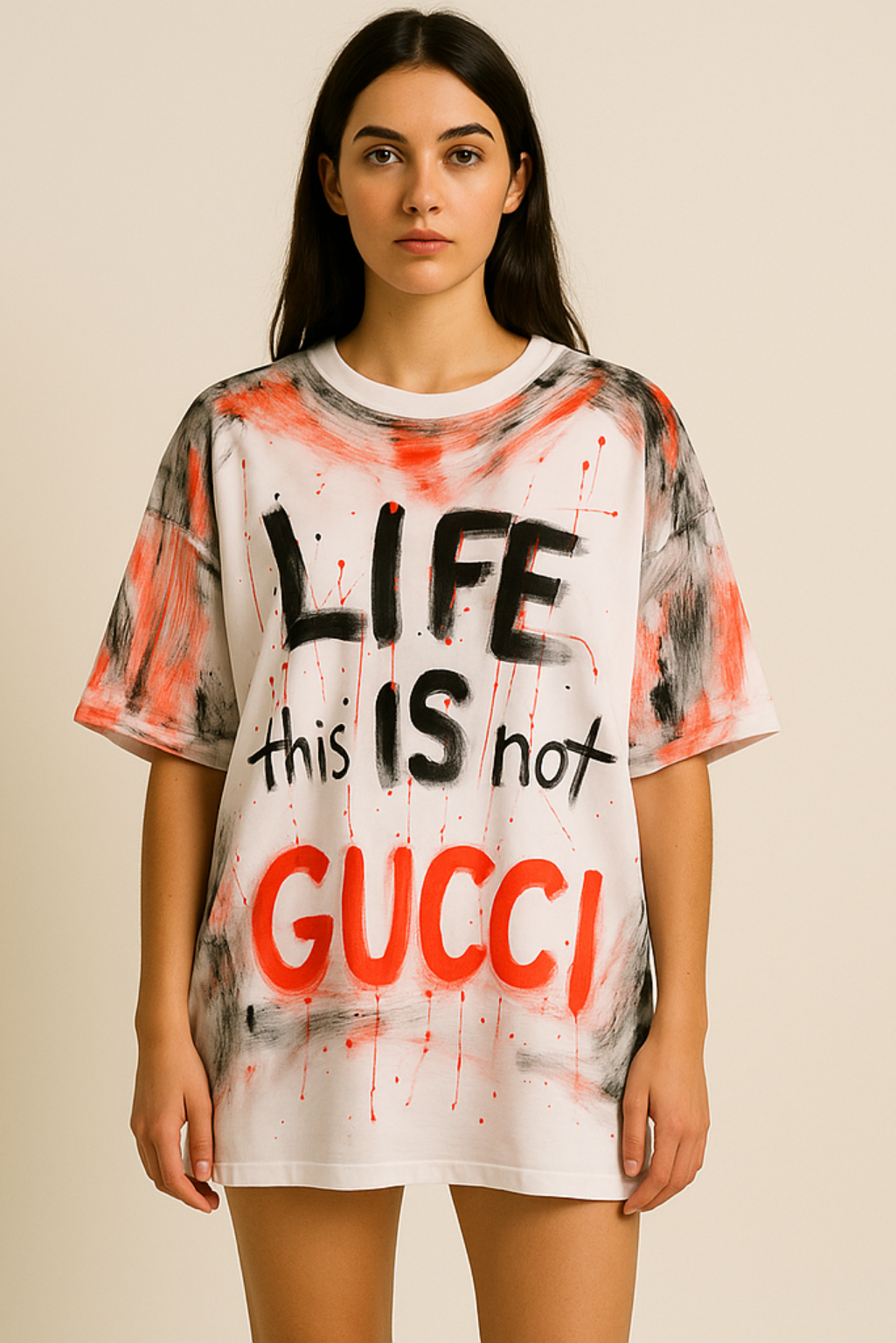 Tricou OVERSIZE Life is Gucci W