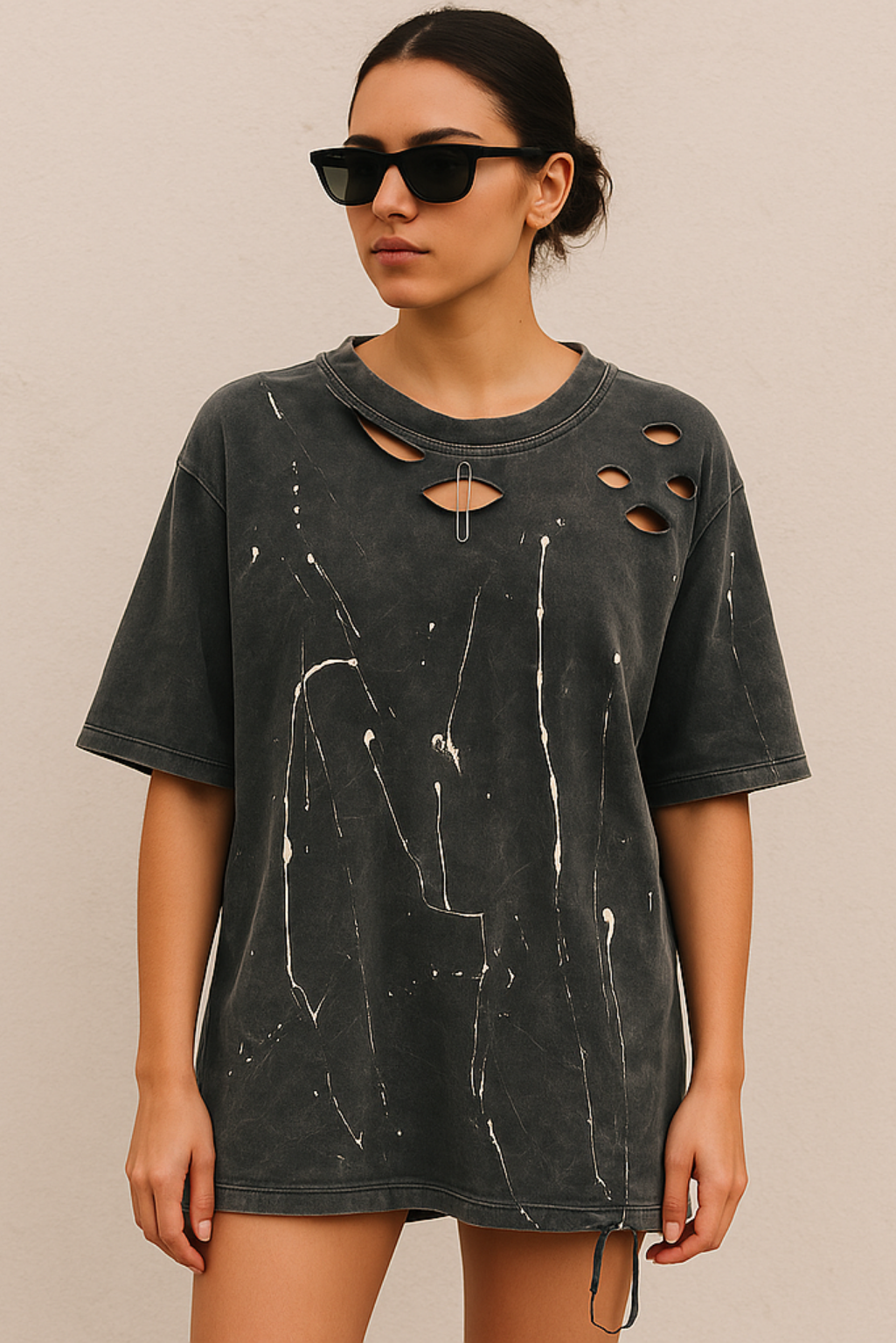 T-shirt OVERSIZE Washed Destroyed W